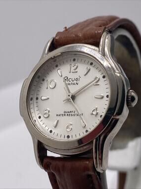 Acuet Japan Womens Silver Tone Watch New Battery